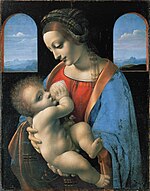 Madonna Litta tempera and oil on panel 42 × 33 cm (16.5 × 12.9 in) Hermitage, Saint Petersburg