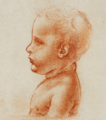 Study for de head of Jesus (as a baby) in The Virgin of the Rocks (National Gallery version) - ca.1495-1497