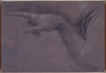 Study for the hand of archange Uriel in The Virgin of the Rocks (Louvre version) - presumed drawing by Léonardo da Vinci - ca.1483 or 1517-1520